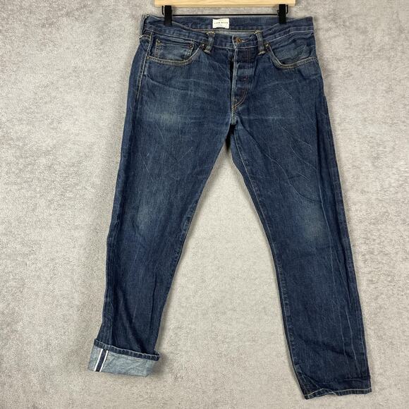 Simon Miller Jeans Mens 33x27.5 Blue Selvedge Denim Button Fly USA M001 Harrow - Picture 1 of 13